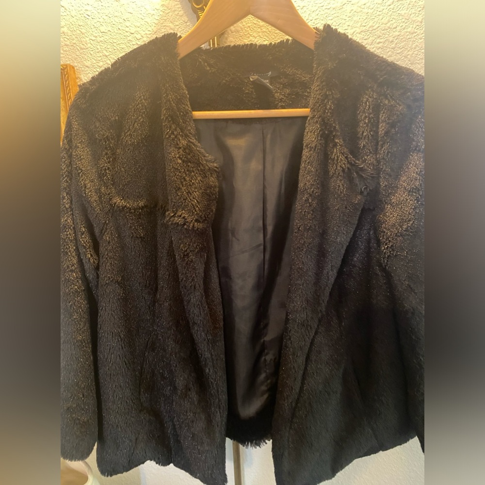 Black Faux Fur Jacket.